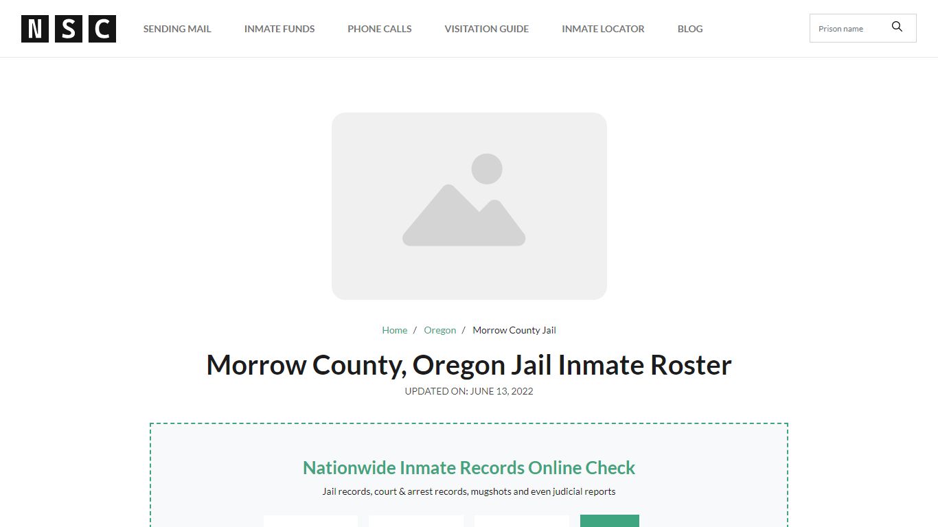 Morrow County, Oregon Jail Inmate List